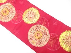 アンティーク　華紋模様織り出し名古屋帯（着用可）